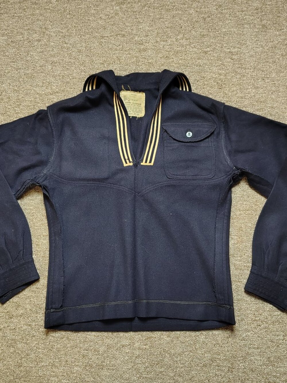 Vintage USA NAVY Crackerjack Jacket Men 40R Blue 100% Wool Button Up Military